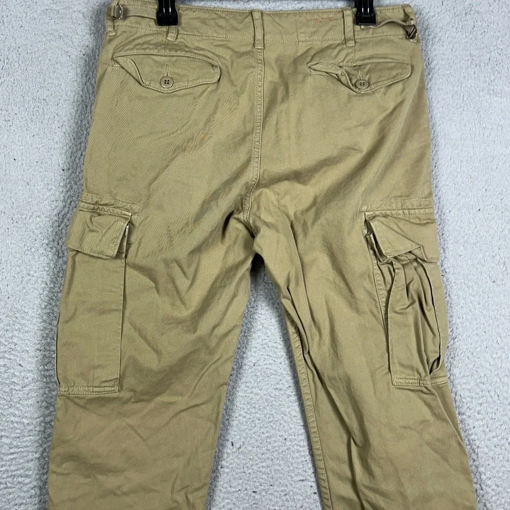 J Crew Pants Mens 32X32 Tan Cargo Utility Workwear Flat Front Straight Pockets